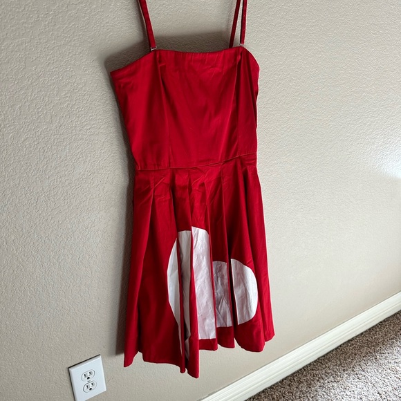 Love Moschino red plated dress with white heart size 4 - Picture 4 of 7